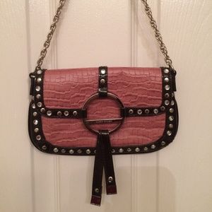 Karen Millen Day Bag Rose with Brown Trim